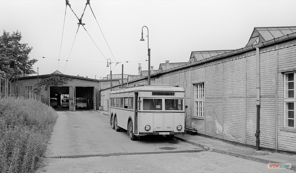 1962 Obus Nr. 1304 auf dem Betriebshof Hindenburgdamm